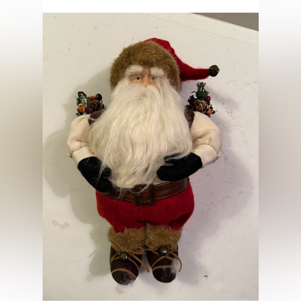 Lord & Taylor Red and Brown Santa Figurine